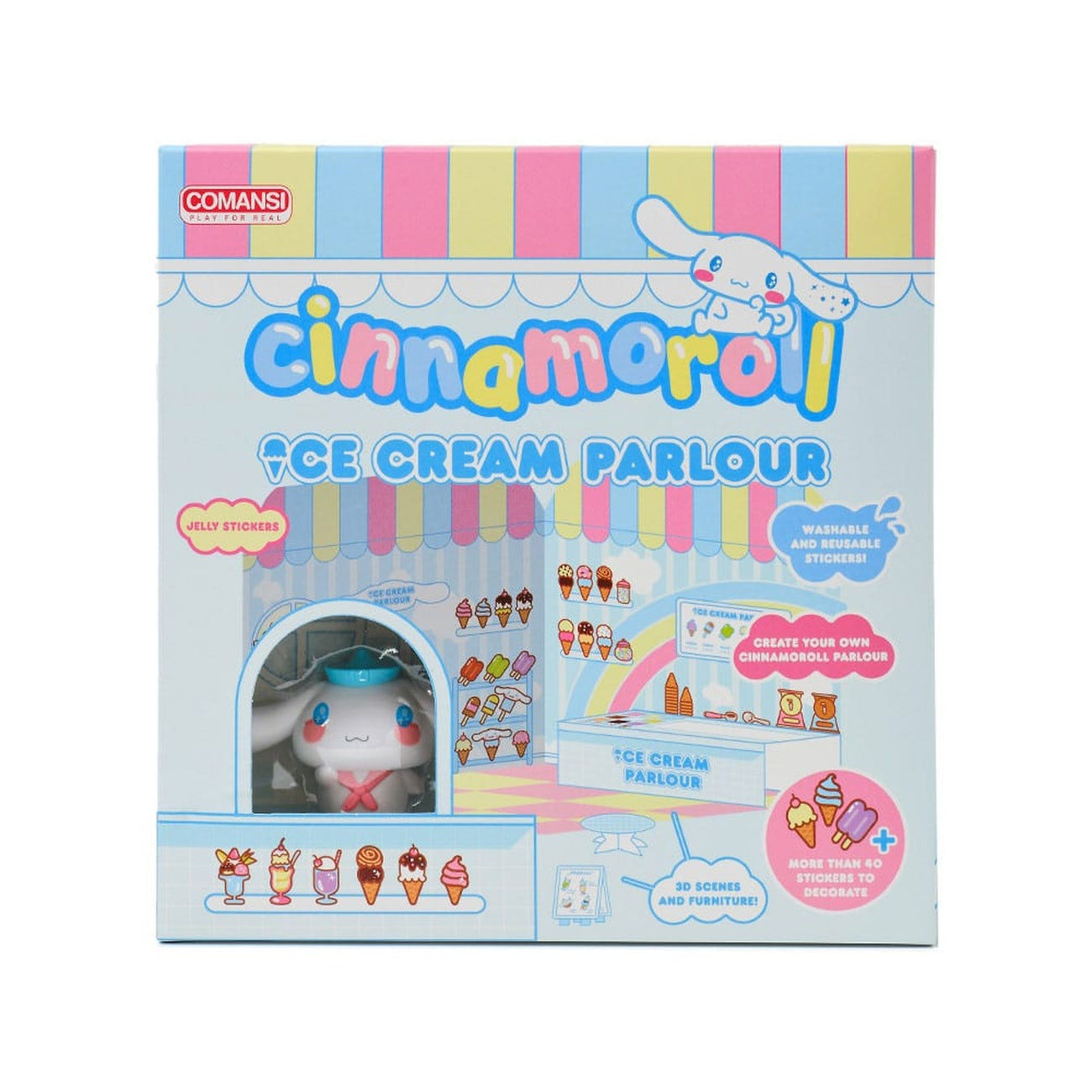 Imagen del producto Hello Kitty and Friends Mini Figura Sticker House Cinnamoroll Ice Cream Parlour