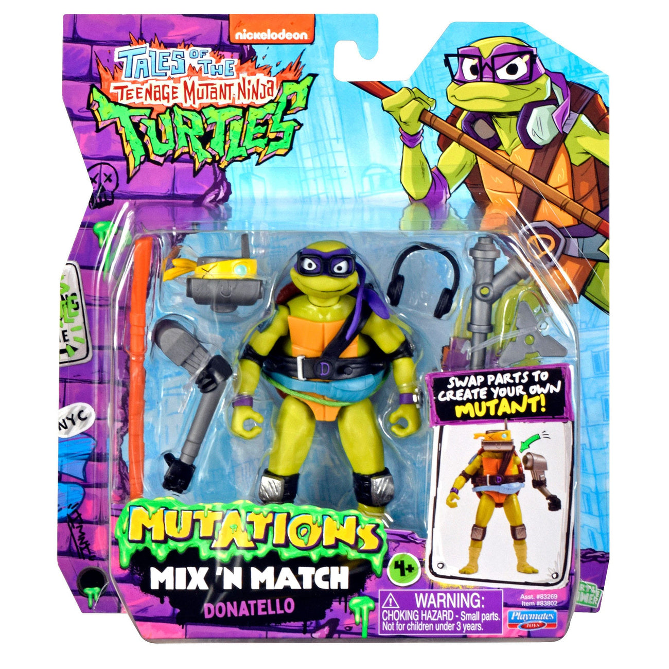 Imagen del producto Las Aventuras de las Tortugas Ninja Mix 'n Match figura de acción Donatello 12 cm
