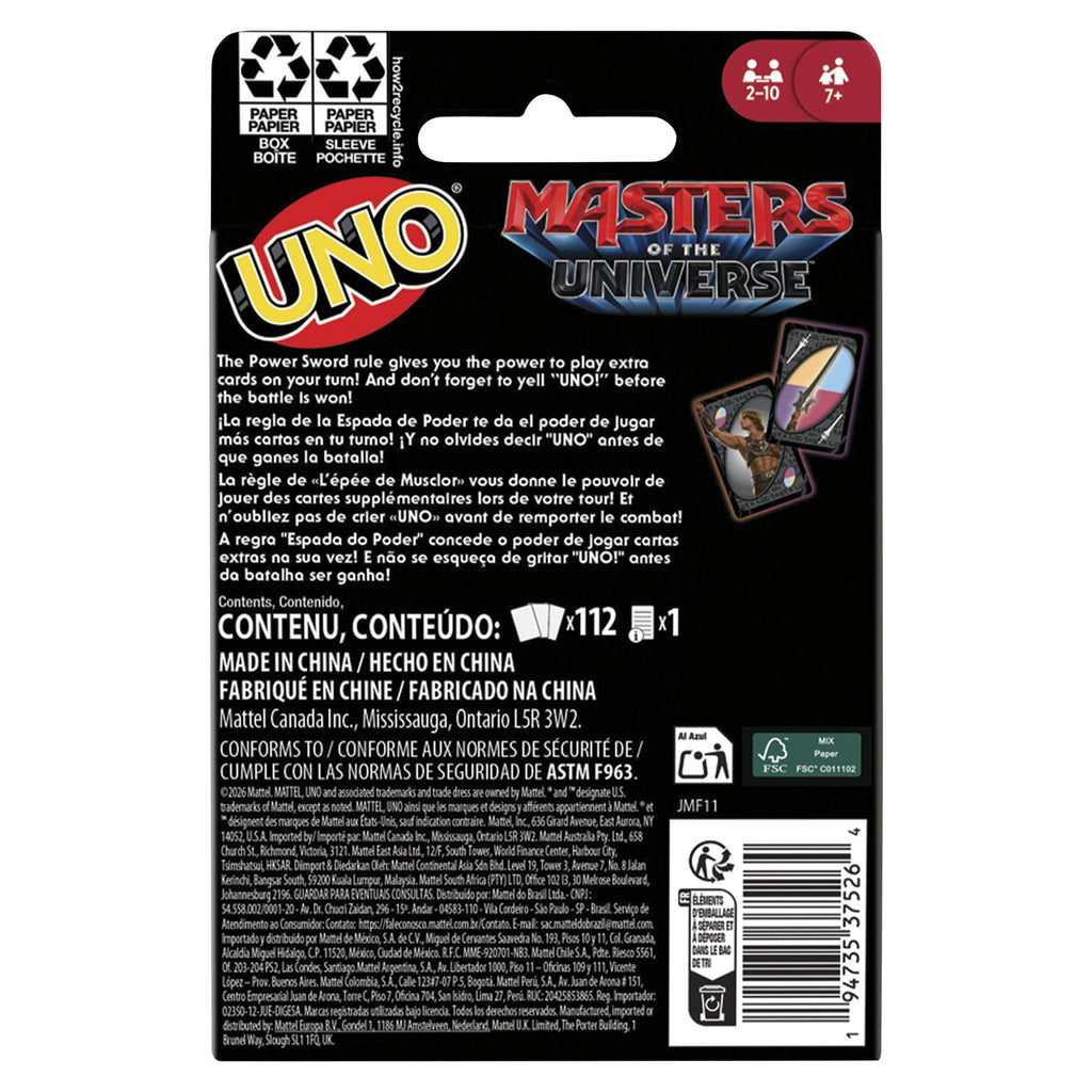 Imagen del producto Masters of the Universe 2026 Movie – Juego de cartas UNO