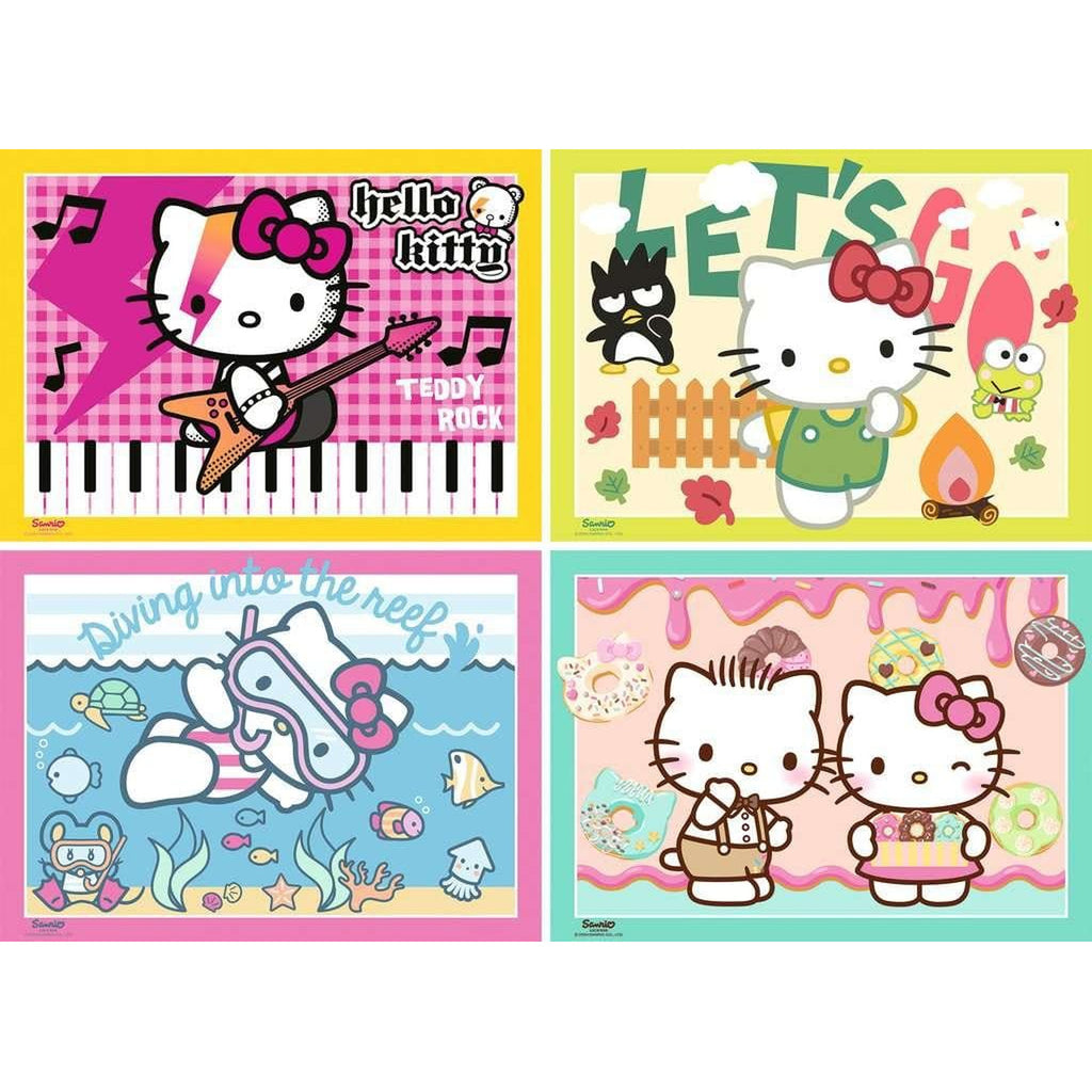 Imagen del producto Puzzles Hello Kitty pack de 4 ¡Allá vamos, Hello Kitty! (4x100 piezas)