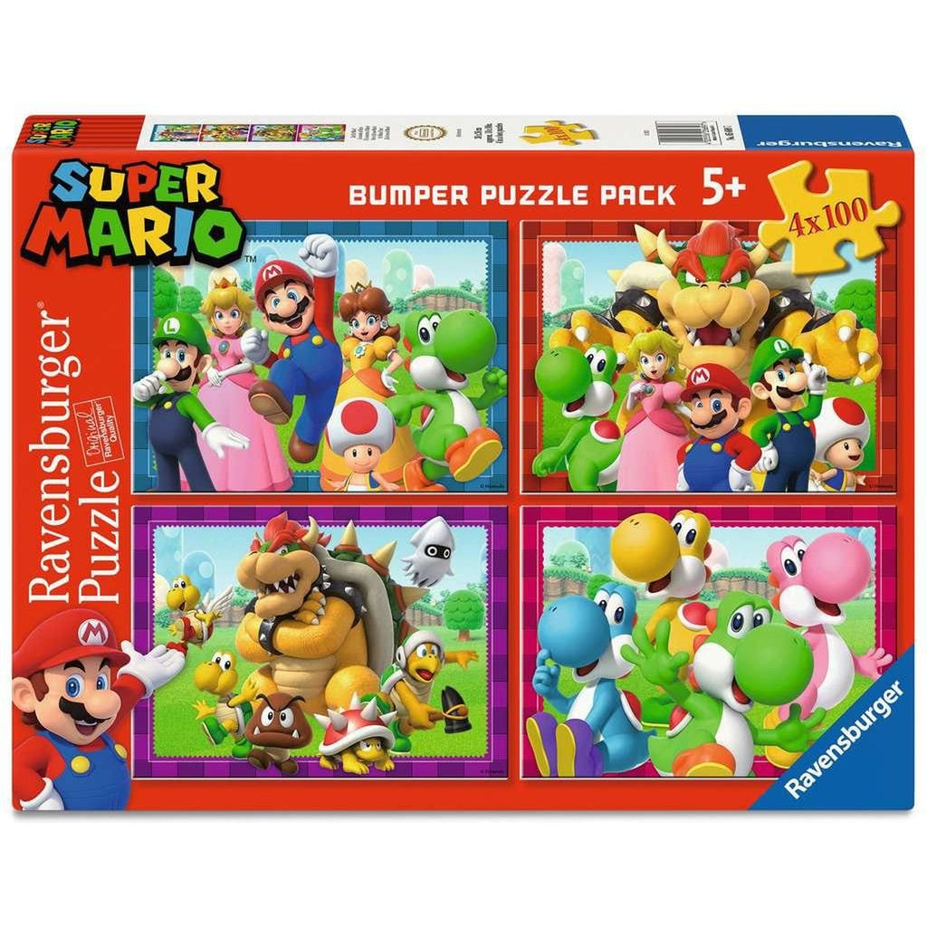 Imagen del producto Puzzles Super Mario pack de 4 ¡Hora de Mario! (4x100 piezas)