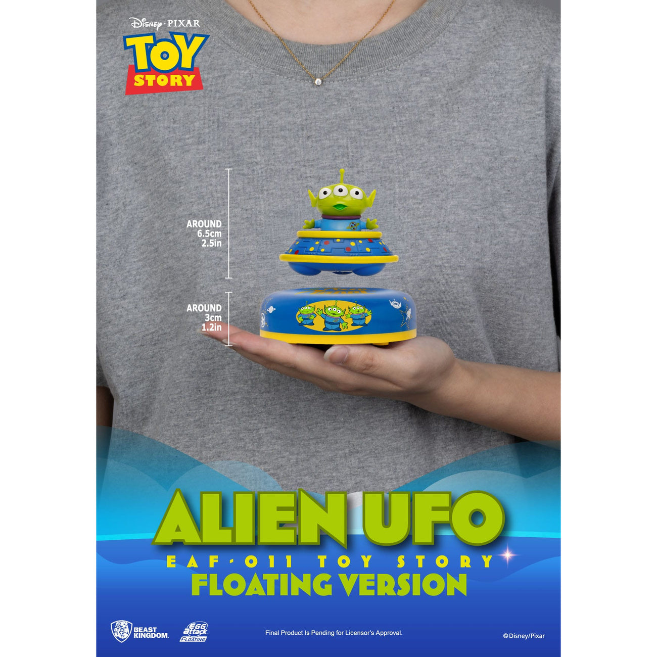 Imagen del producto Toy Story Egg Attack modelo flotante Alien OVNI 6 cm