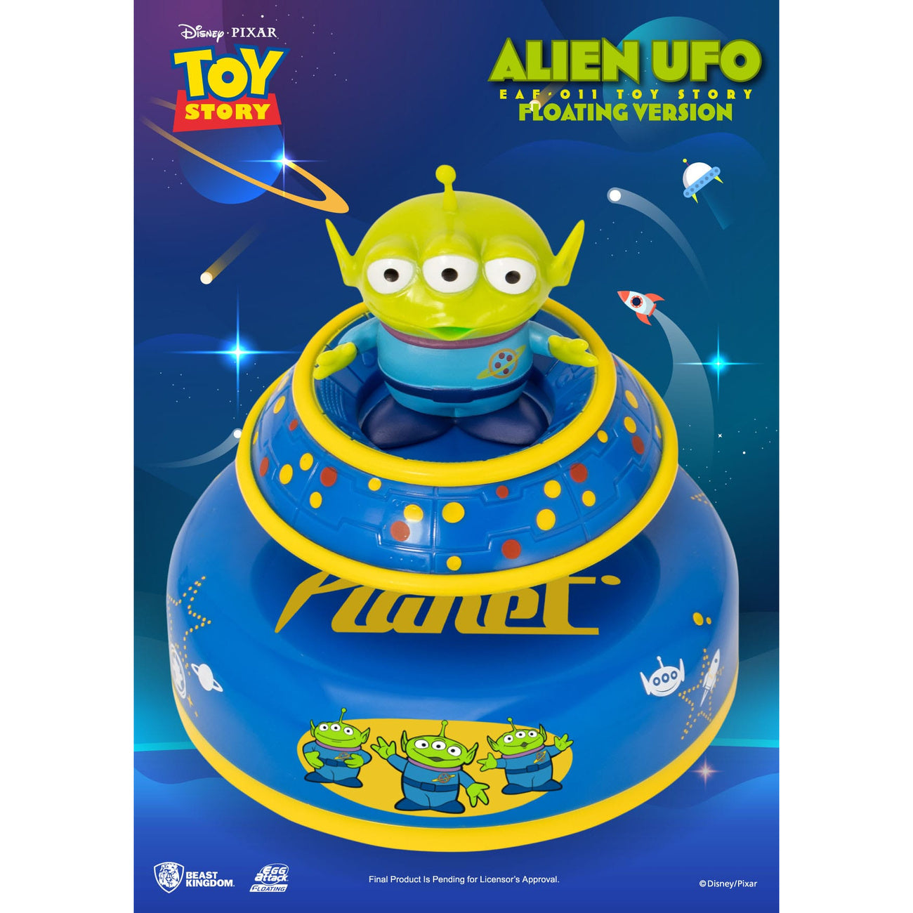 Imagen del producto Toy Story Egg Attack modelo flotante Alien OVNI 6 cm
