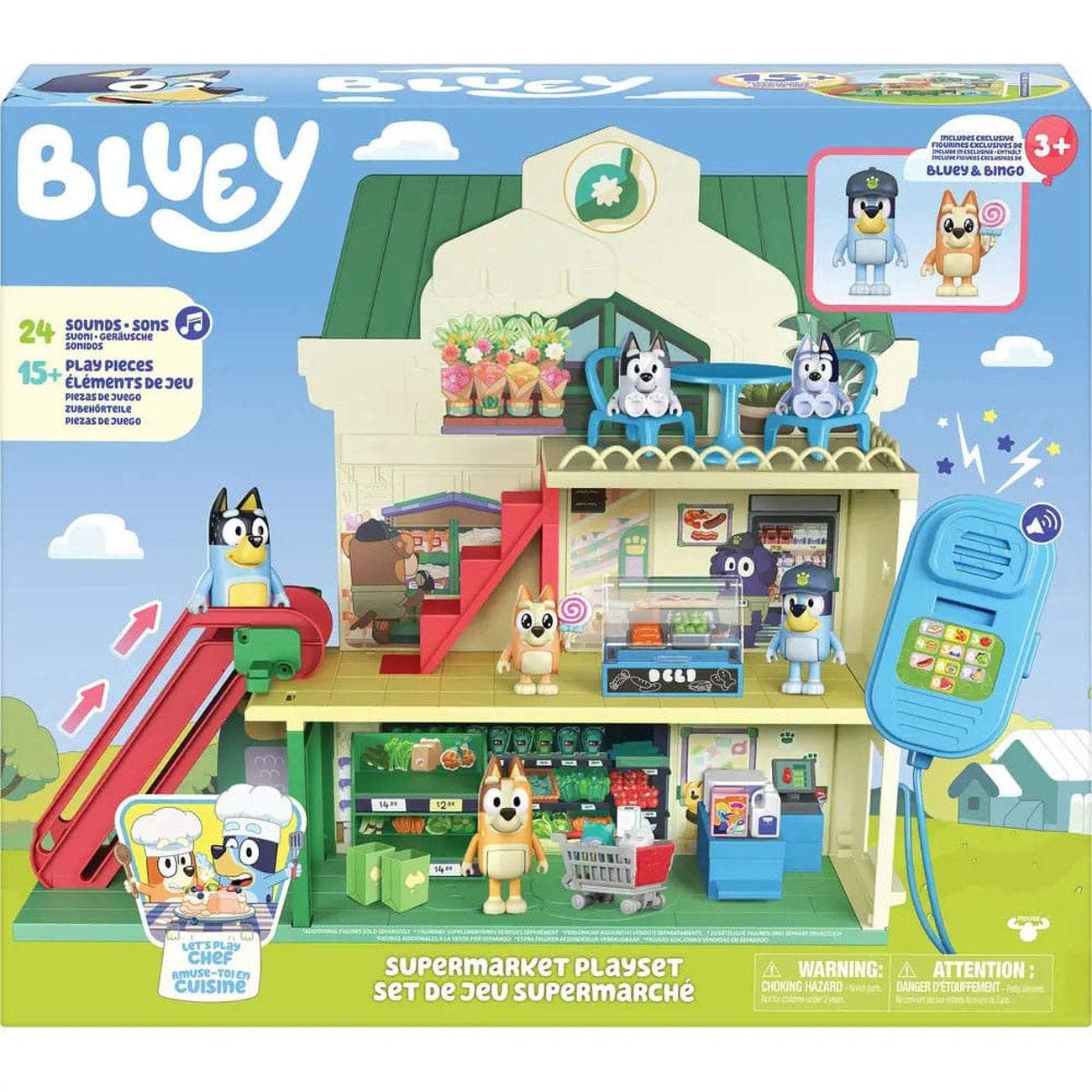 Imagen del producto Bluey Set de minifiguras Bluey Let's Play Chef Supermercado