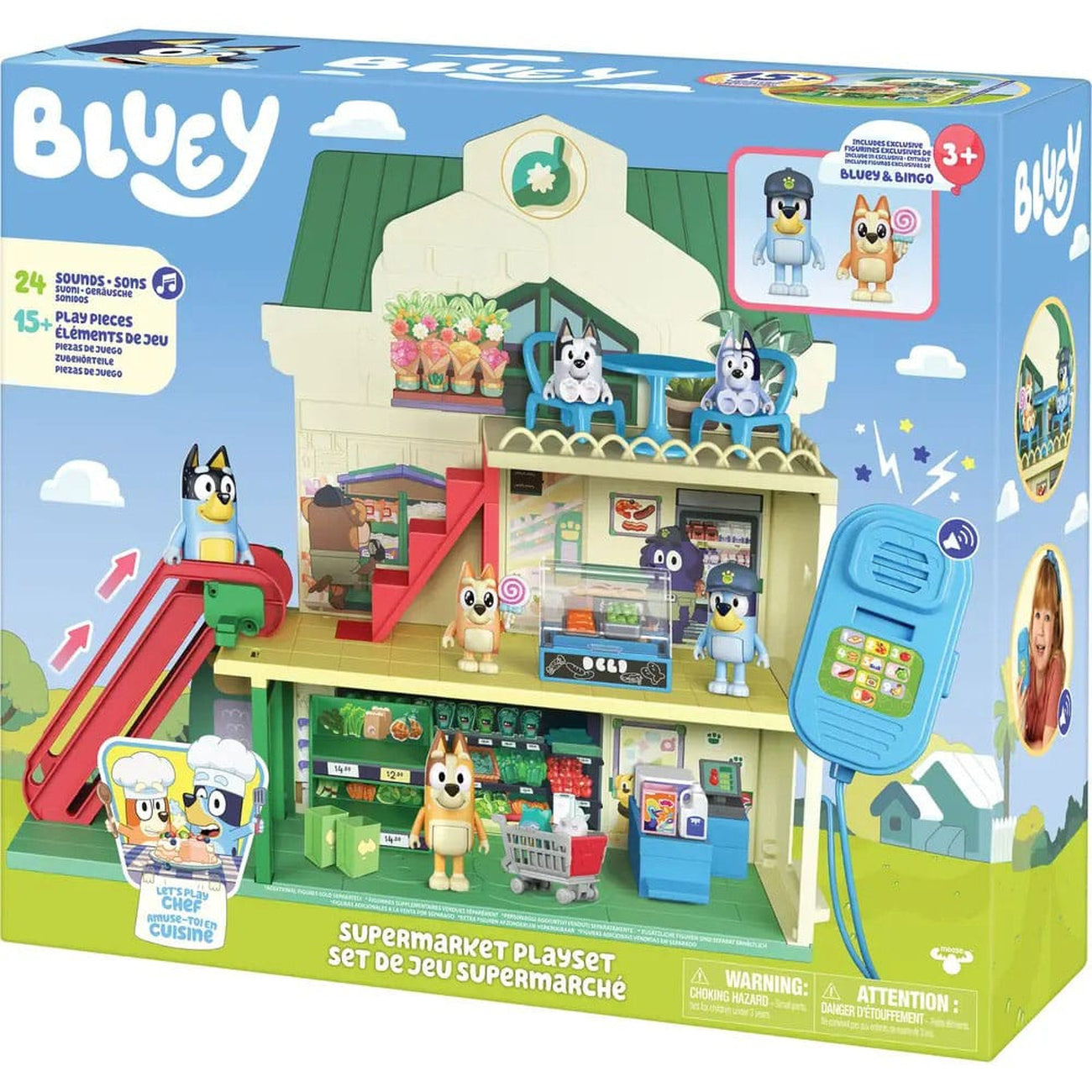 Imagen del producto Bluey Set de minifiguras Bluey Let's Play Chef Supermercado