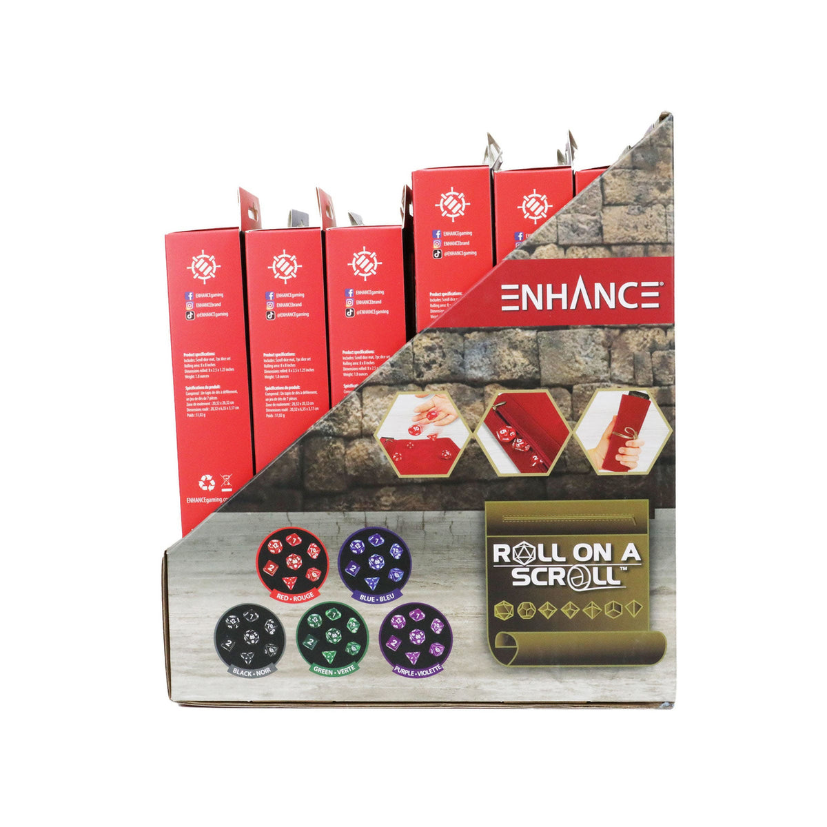 Imagen del producto Enhance Tabletop Roll on a Scroll bolsa de dados con juego de dados (15)