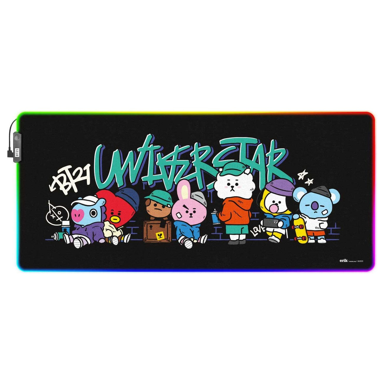 Imagen del producto BT21 Alfombrilla de ratón LED XXL 90 x 40 cm