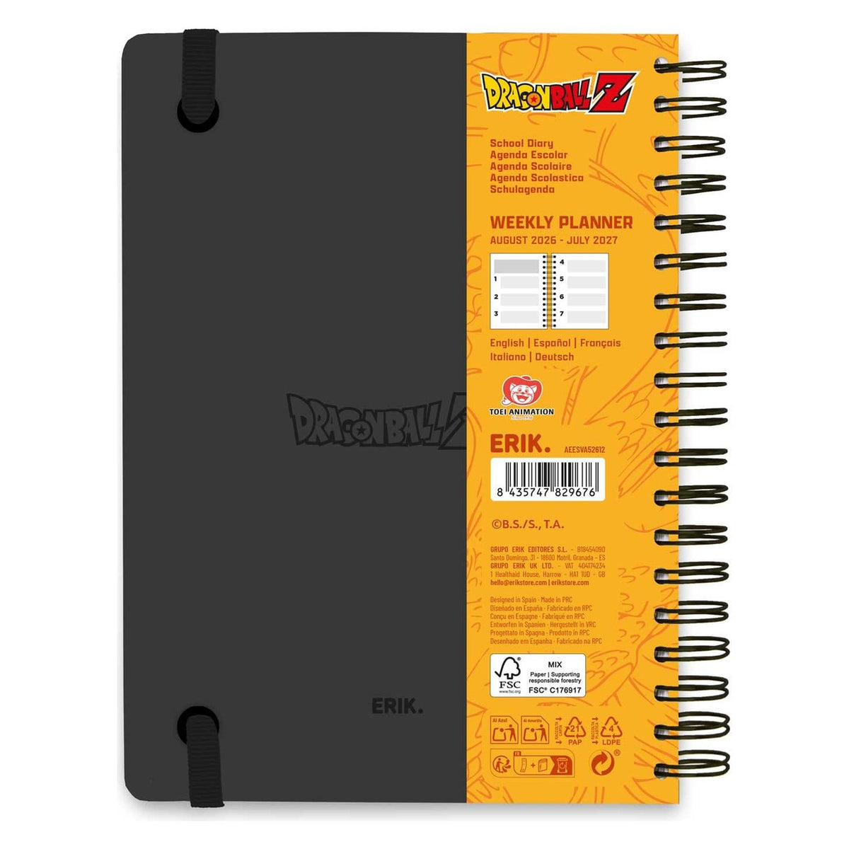 Imagen del producto Dragon Ball Planificador Semanal Agenda 2026/2027 A5