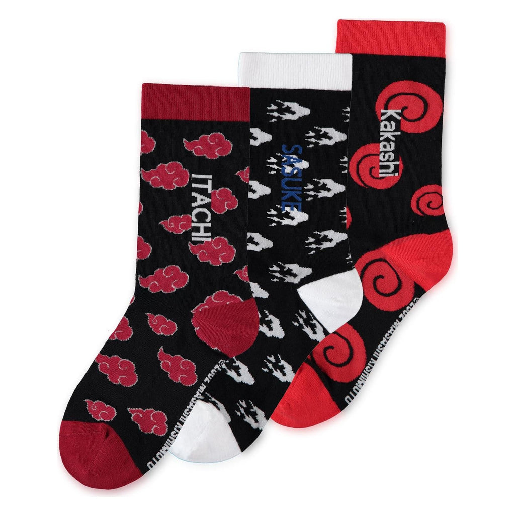 Imagen del producto Naruto Calcetines Sasuke, Kakashi, Itachi pack de 3 39-42