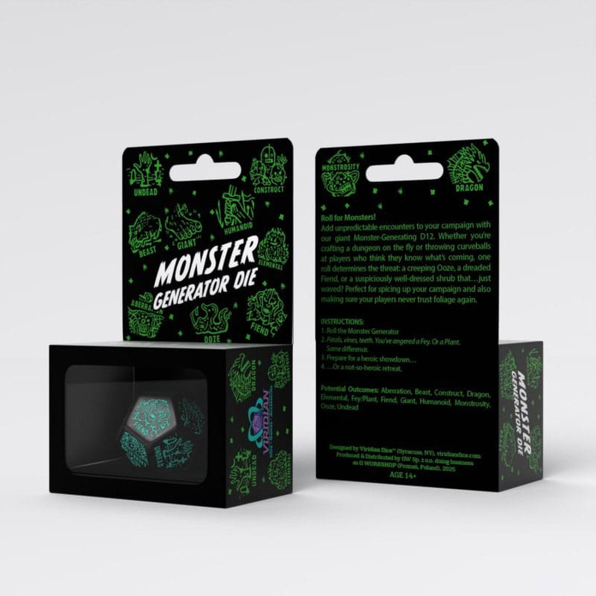Imagen del producto Viridian Dice Dado Jumbo Generador de Monstruos D12