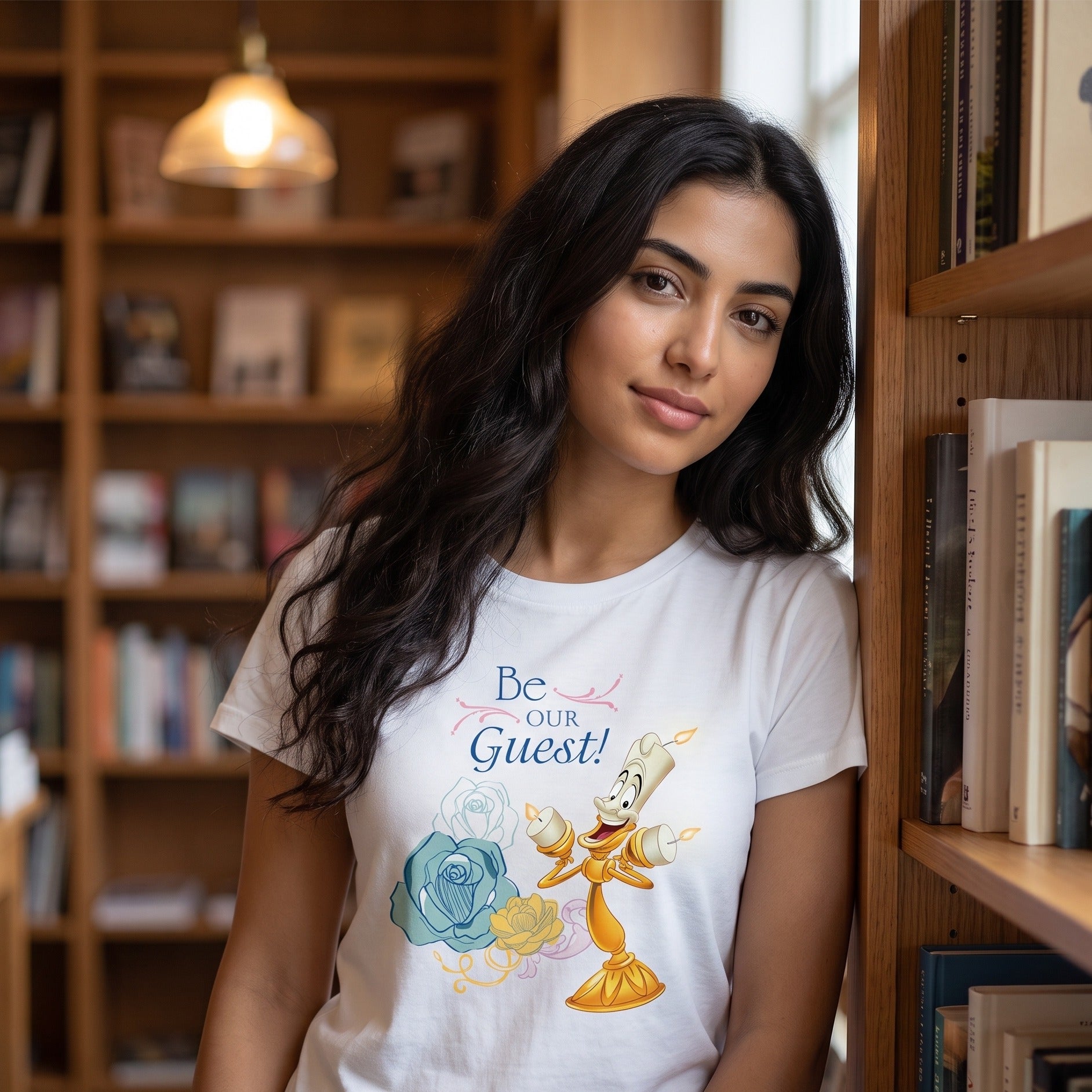 Imagen del producto La Bella y la Bestia - Be Our Guest camiseta mujer blanca