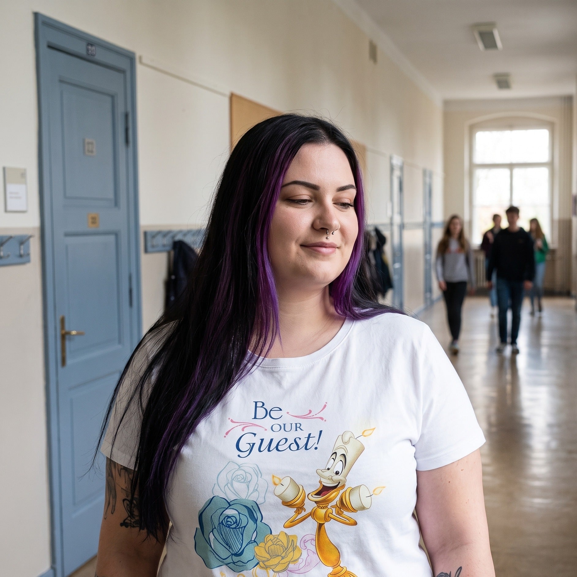 Imagen del producto La Bella y la Bestia - Be Our Guest camiseta mujer blanca