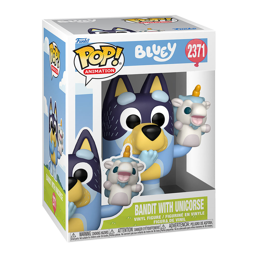 Imagen del producto Bluey - Figura Funko Pop de Bandit con unicornio