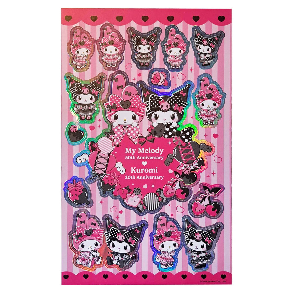 Imagen del producto Sanrio Pink Black Party Series – Pack de pegatinas Kuromi & My Melody