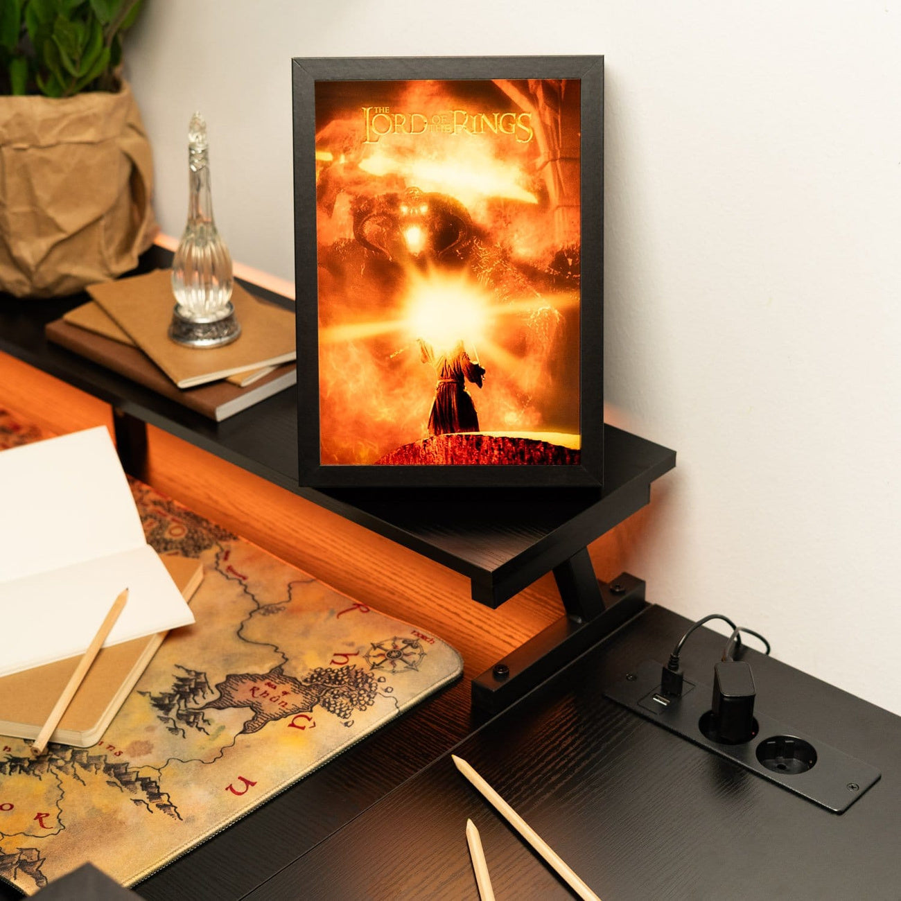 Imagen del producto El Señor de los Anillos Panel LED enmarcado 28 x 20 cm
