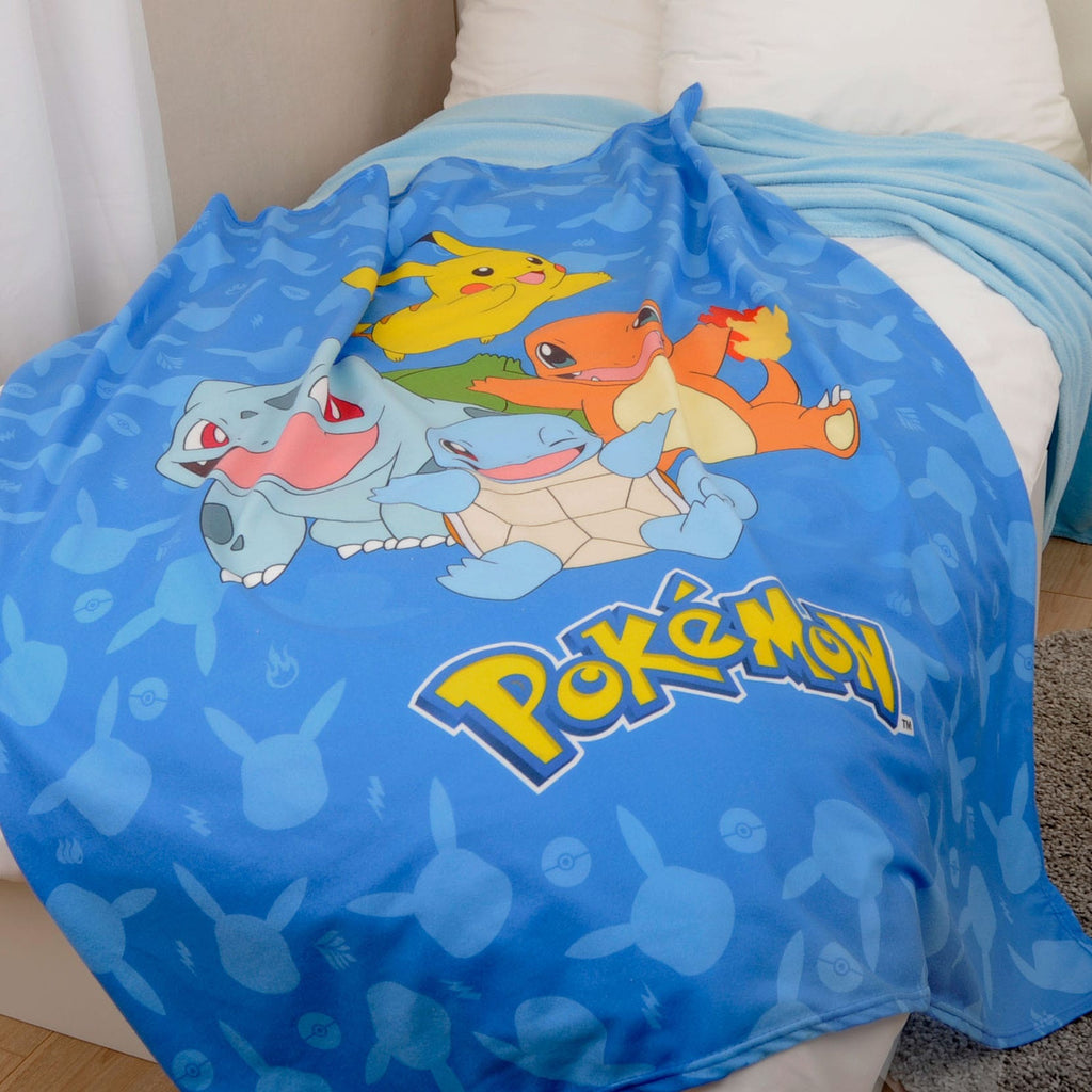 Imagen del producto Manta de franela polar Pokémon Starter Pokémon 130 x 160 cm