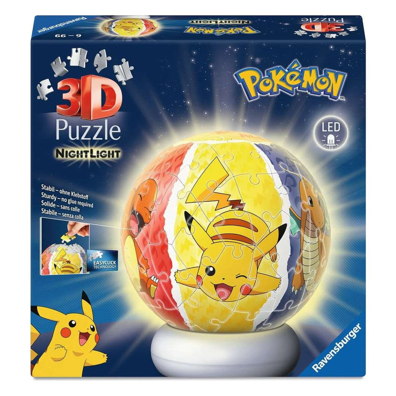 Imagen del producto Pokémon Bola Rompecabezas 3D Luz de Noche (73 piezas)