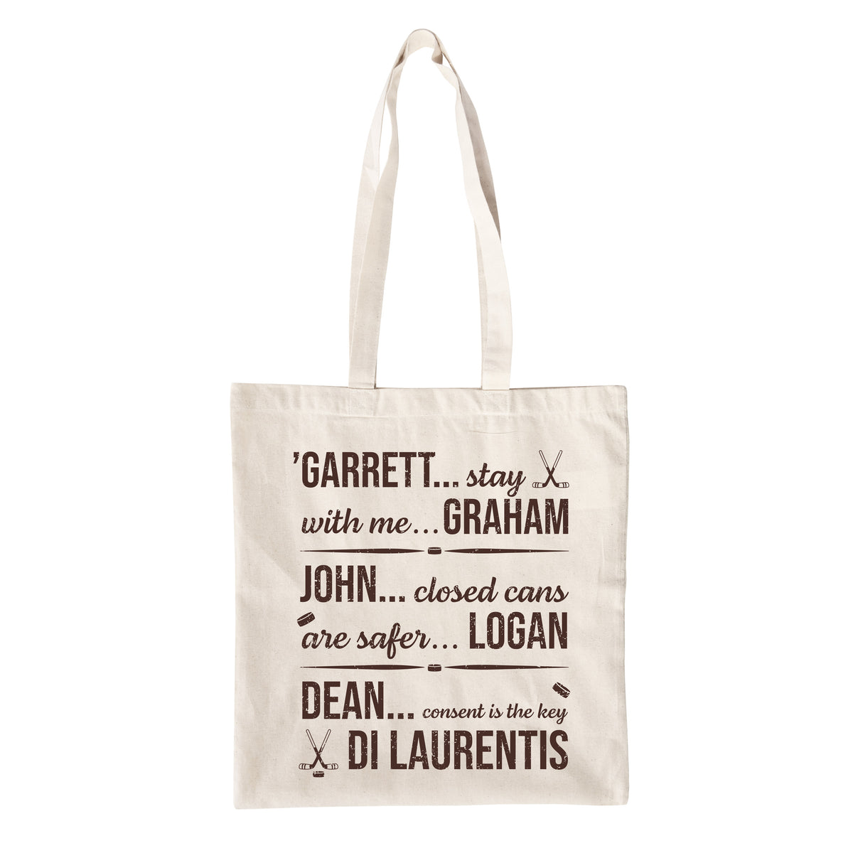 Imagen del producto Bolsa tote de algodón Garrett, John y Dean para fans de Off Campus