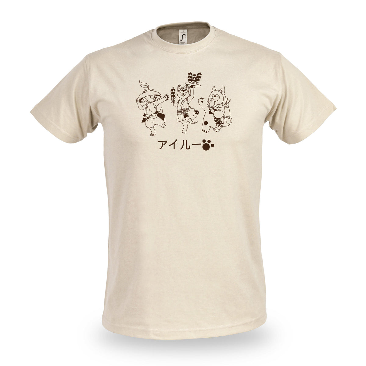 Imagen del producto Camiseta Palicos para fans de Monster Hunter beige