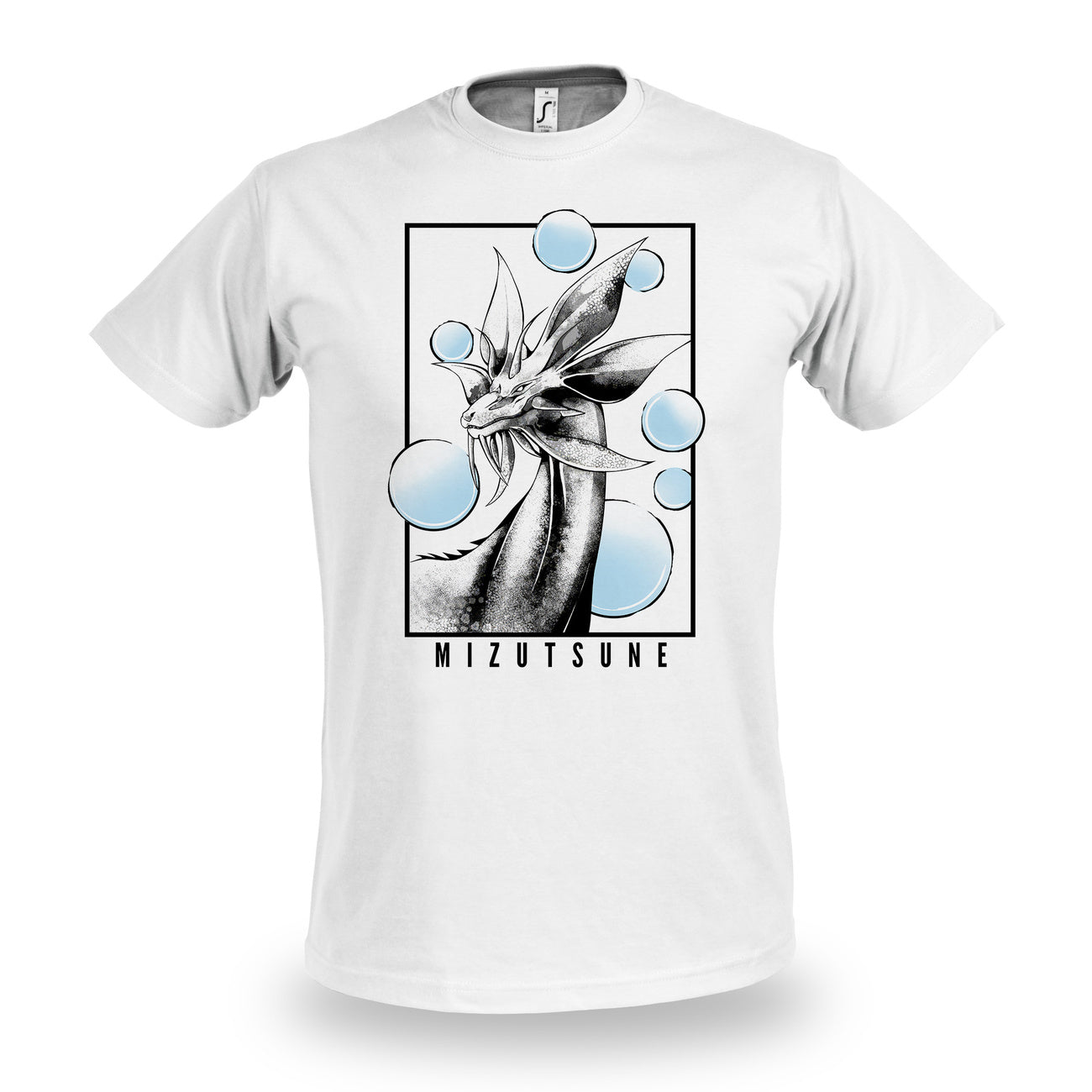 Imagen del producto Camiseta blanca Mizutsune para fans de Monster Hunter
