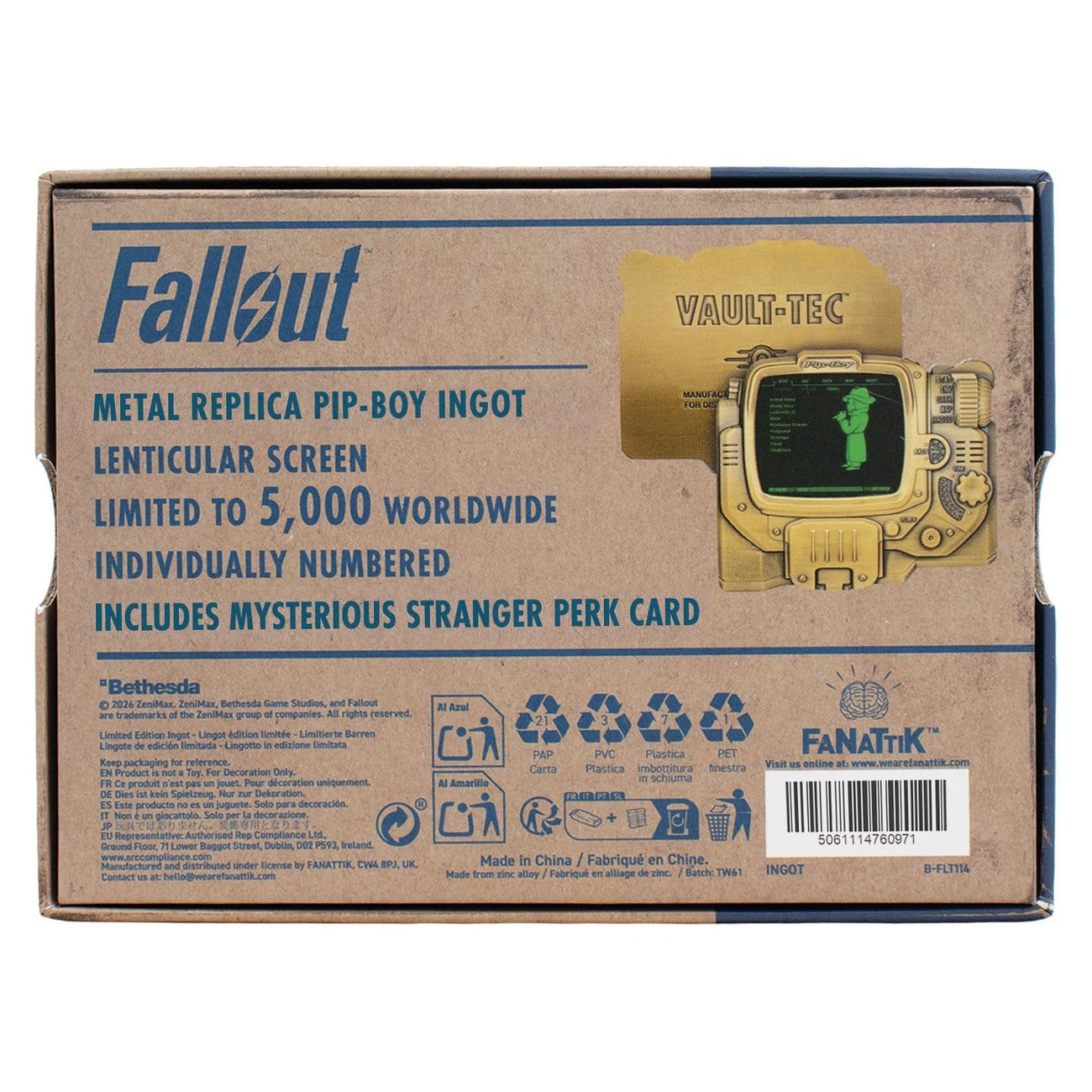 Imagen del producto Fallout - Réplica coleccionista de lingote lenticular Pip-Boy Edición Limitada