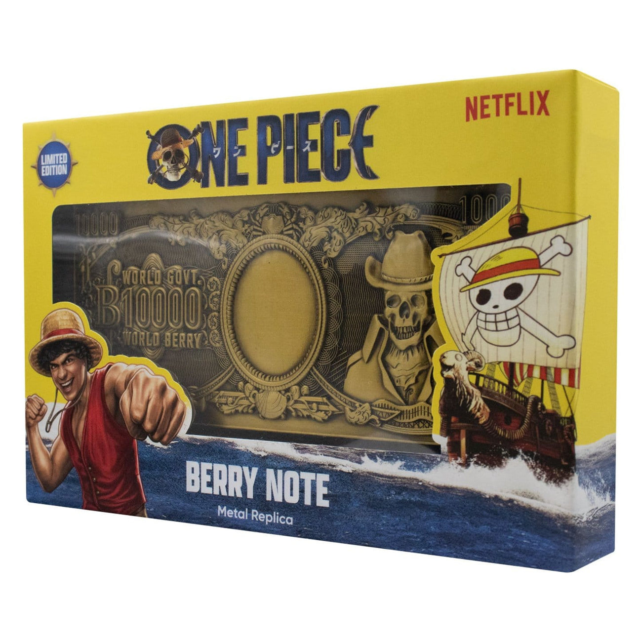 Imagen del producto One Piece - Réplica coleccionista de billete metálico de 1000 World Berry