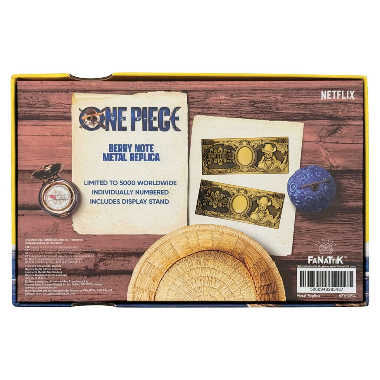 Imagen del producto One Piece - Réplica coleccionista de billete metálico de 1000 World Berry