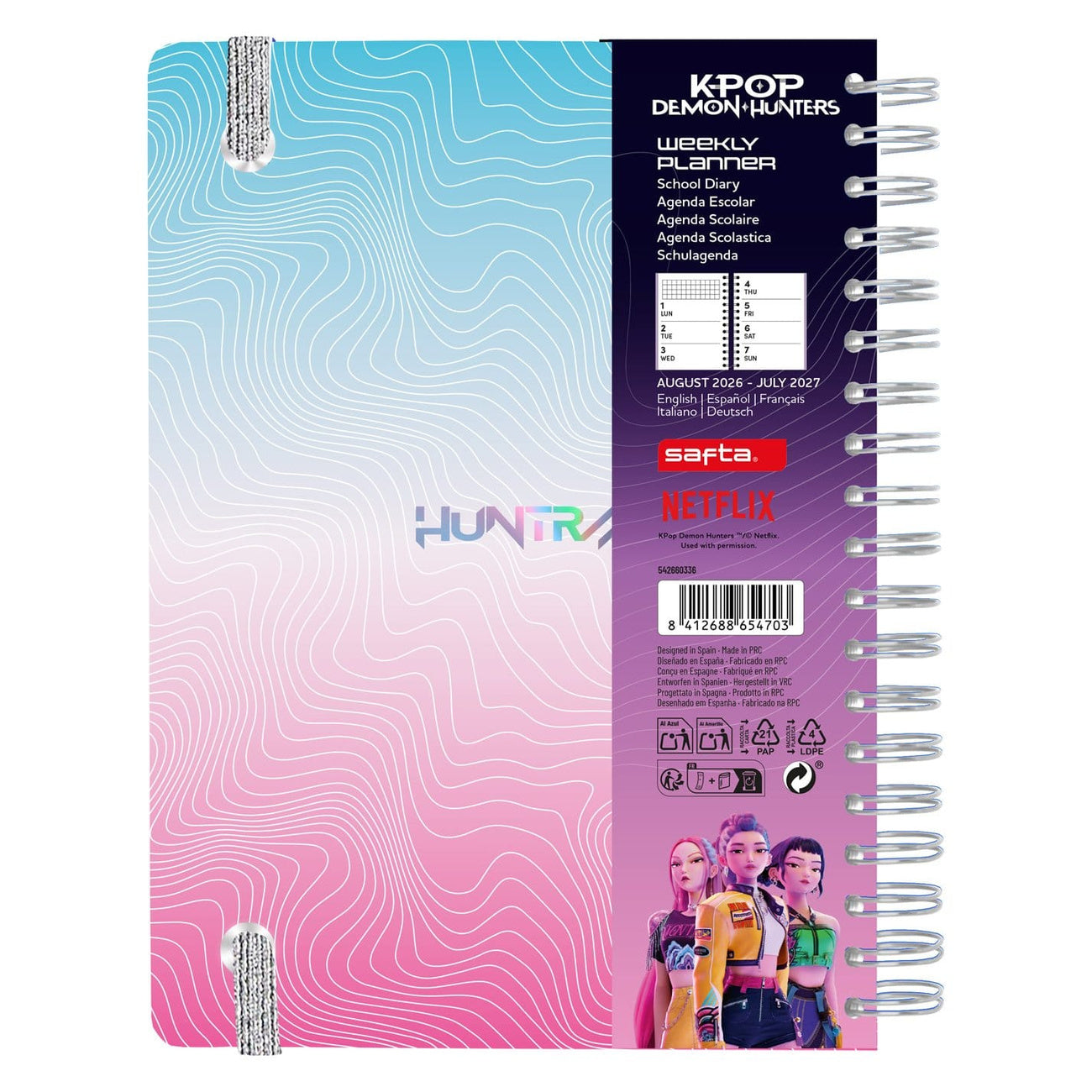 Imagen del producto KPop Demon Hunters Agenda semanal 2026/2027 A5