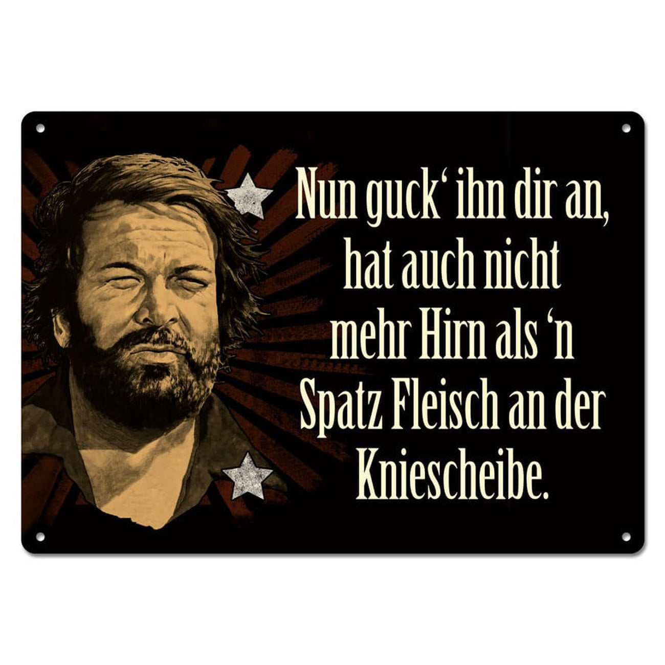 Imagen del producto Cartel metálico Bud Spencer Míralo,... 10 x 15 cm