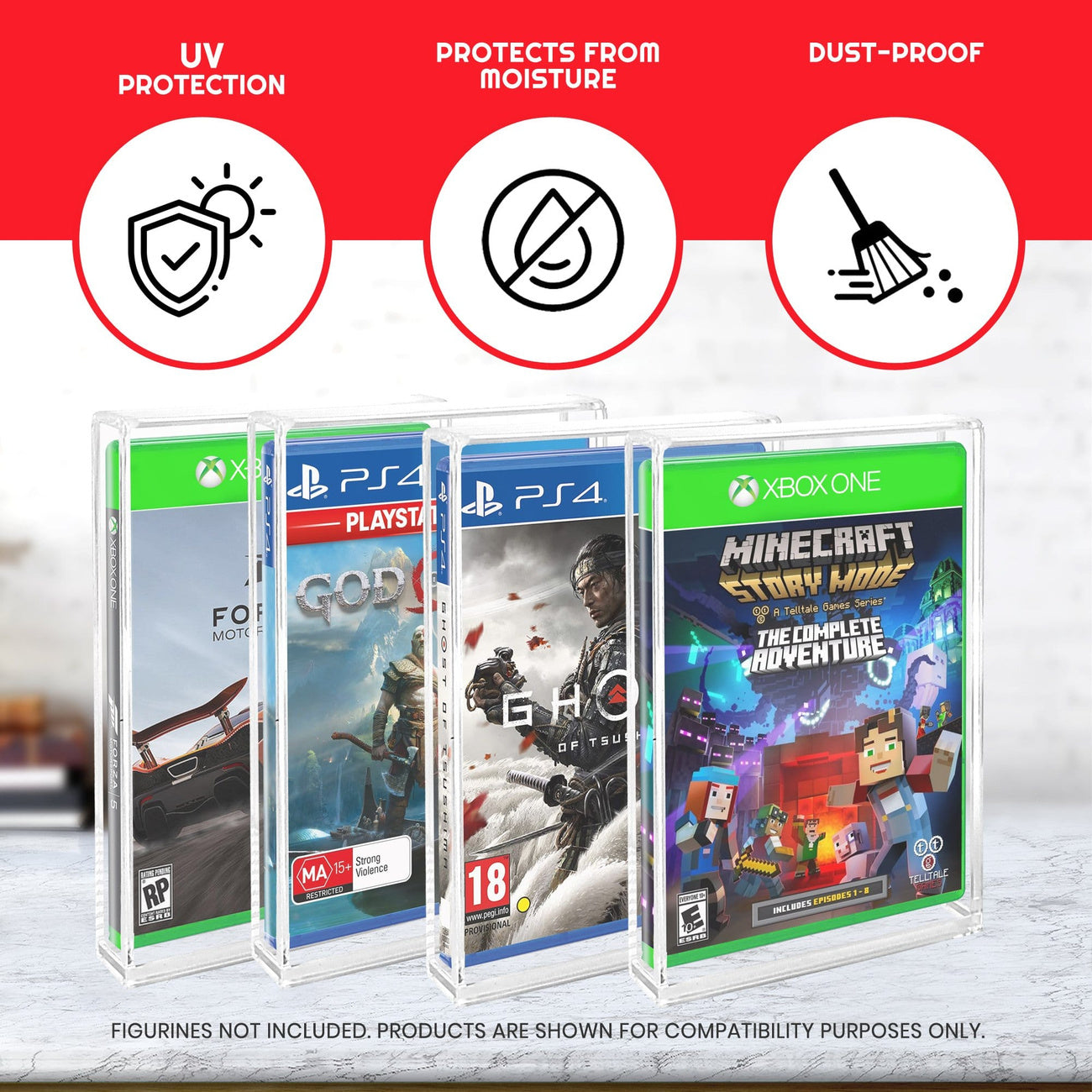 Imagen del producto Pack de 2 fundas acrílicas para PS3/PS4/Blu-ray/Xbox One