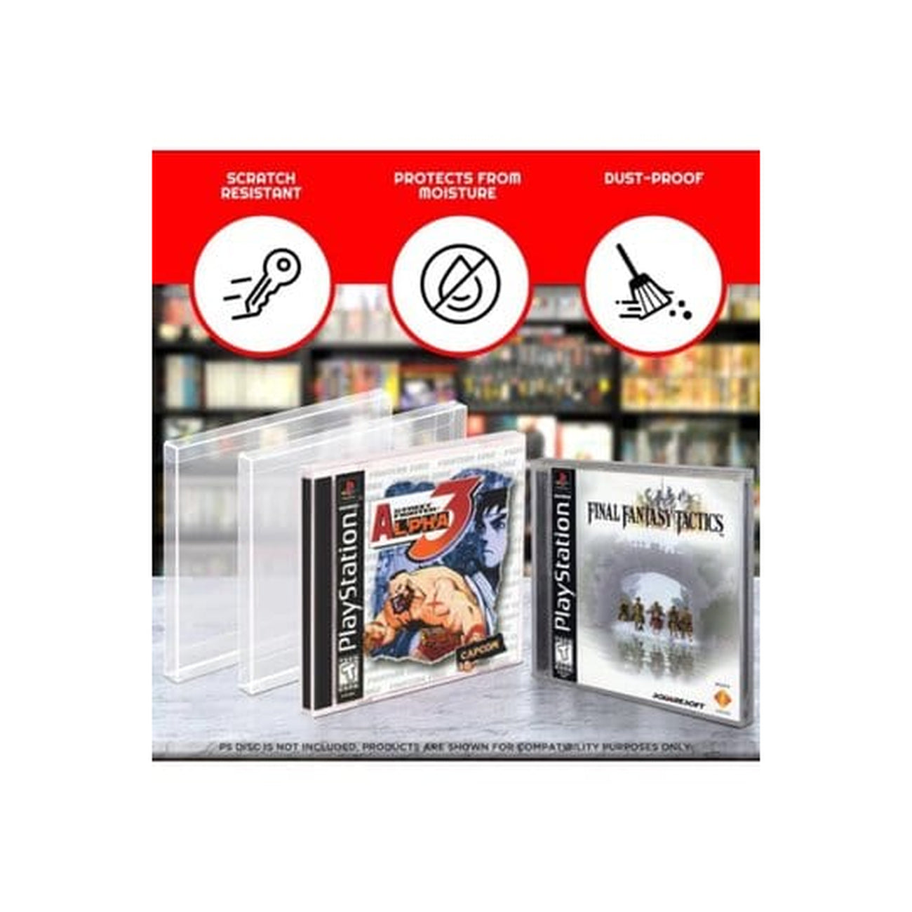 Imagen del producto Pack de 25 cajas de PET para Nintendo/PS1/CD individual/Dreamcast
