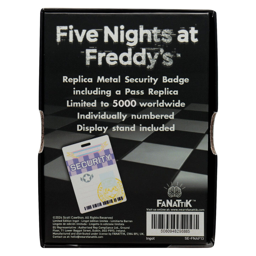 Imagen del producto Réplica de placa de seguridad Five Nights at Freddy's Antique Brass