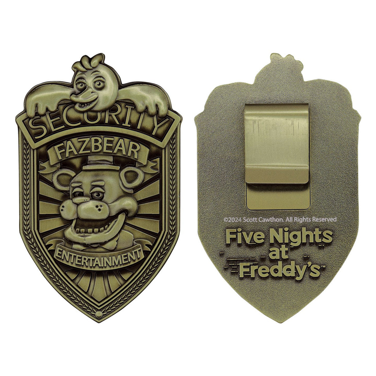 Imagen del producto Réplica de placa de seguridad Five Nights at Freddy's Antique Brass