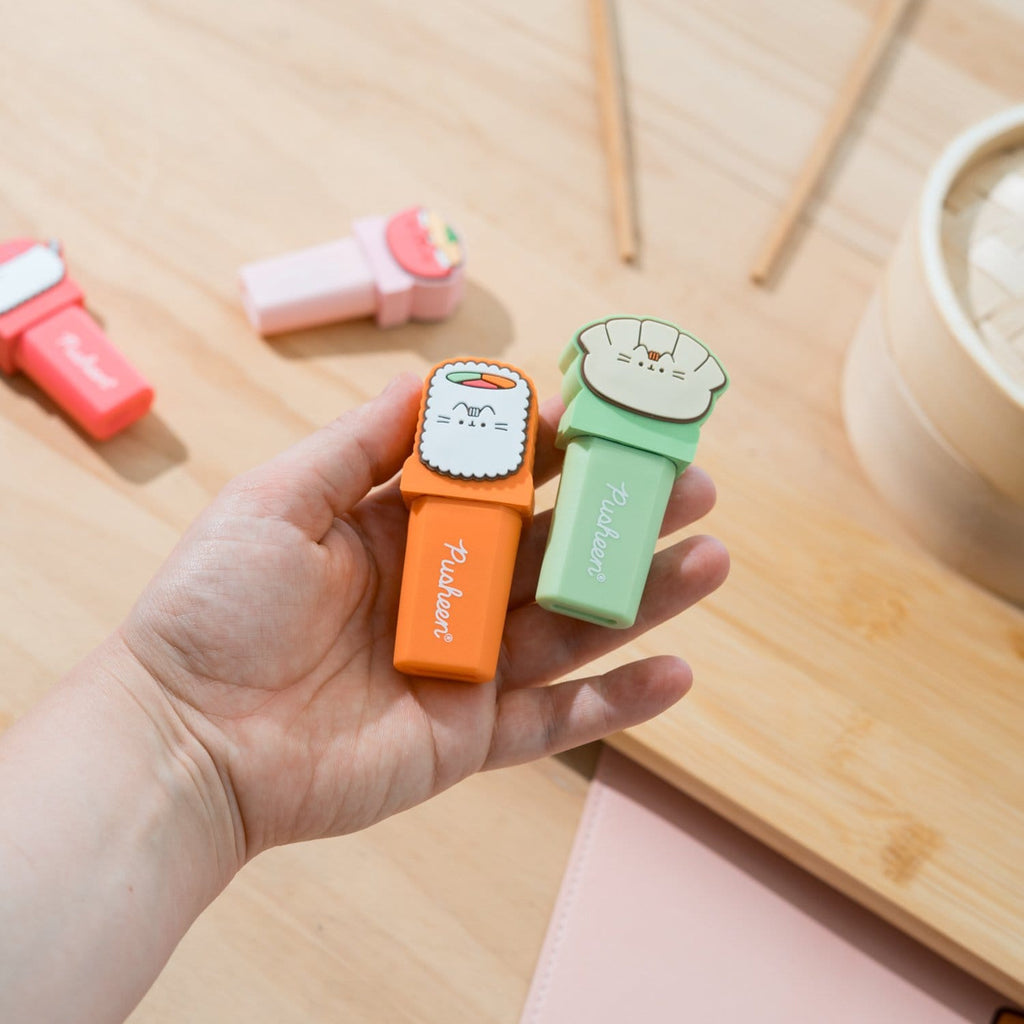Imagen del producto Pusheen - Set de 4 subrayadores Sushi Roll con toppers