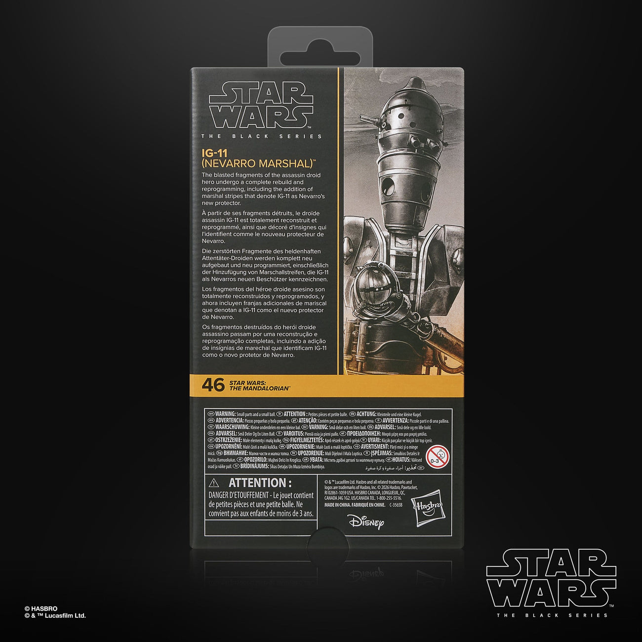 Imagen del producto Star Wars: The Mandalorian Figura de acción Black Series IG-11