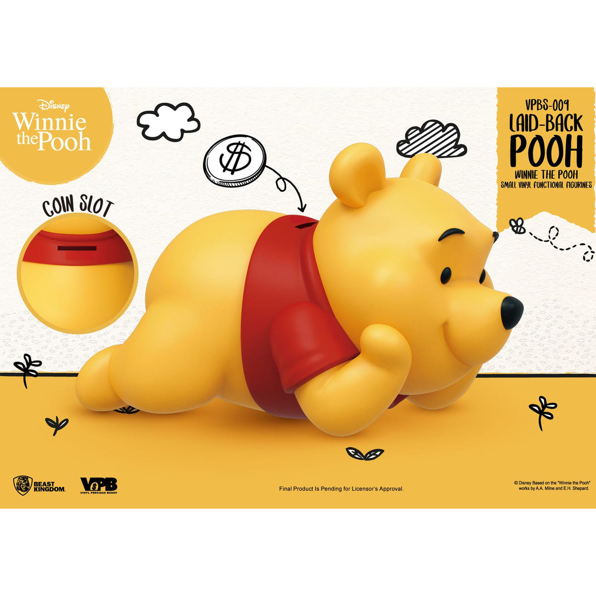 Imagen del producto Winnie the Pooh Hucha pequeña de vinilo Winnie tumbado 17 cm