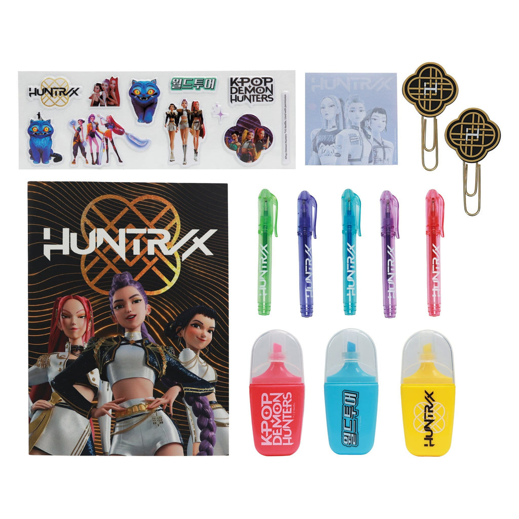 Imagen del producto Set de papelería KPop Demon Hunters Golden, pack de 10