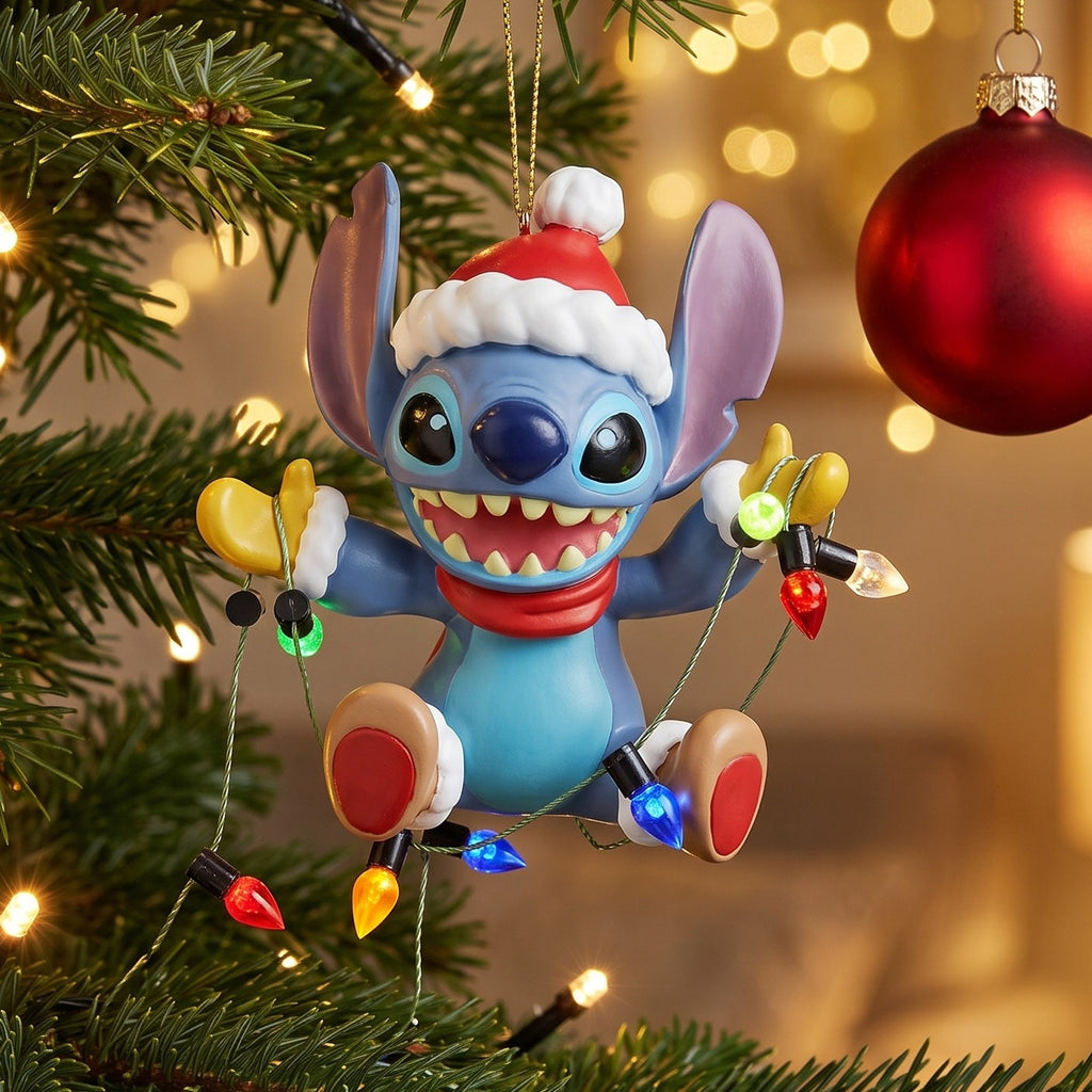 Imagen del producto Adorno para árbol de Navidad de Stitch con guirnalda de luces - Lilo & Stitch