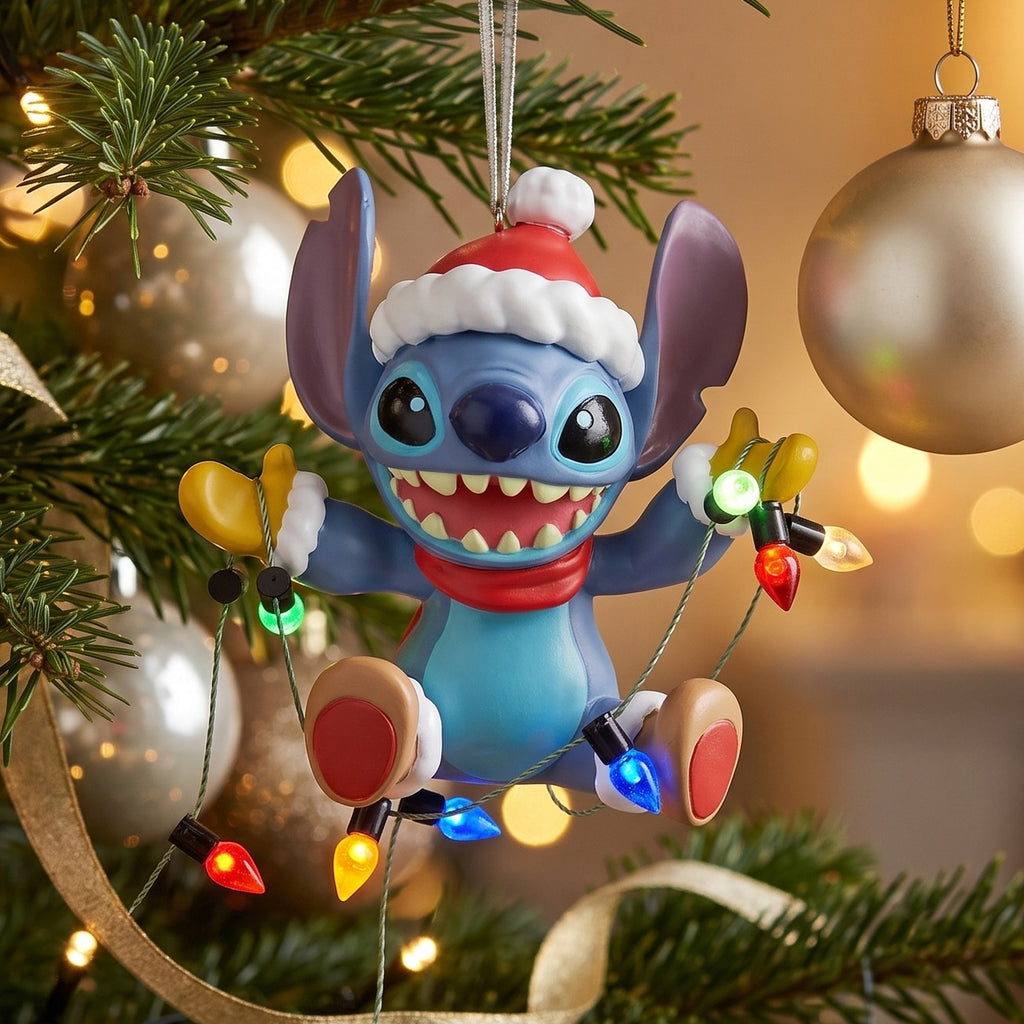 Imagen del producto Adorno para árbol de Navidad de Stitch con guirnalda de luces - Lilo & Stitch