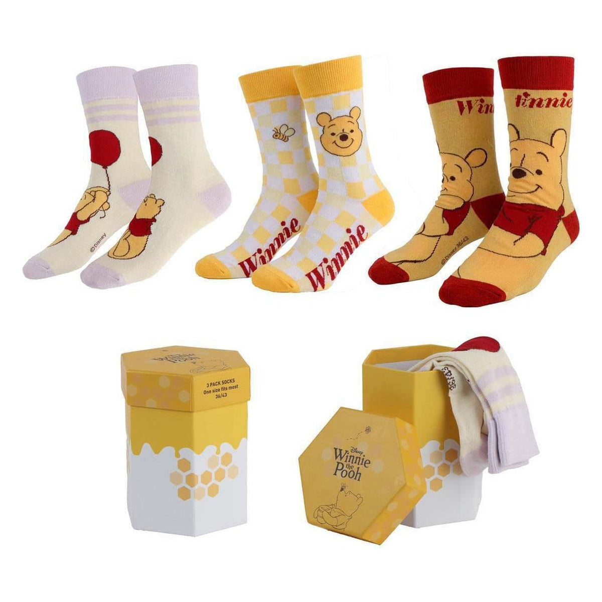 Imagen del producto Winnie the Pooh - Set de 3 pares de calcetines