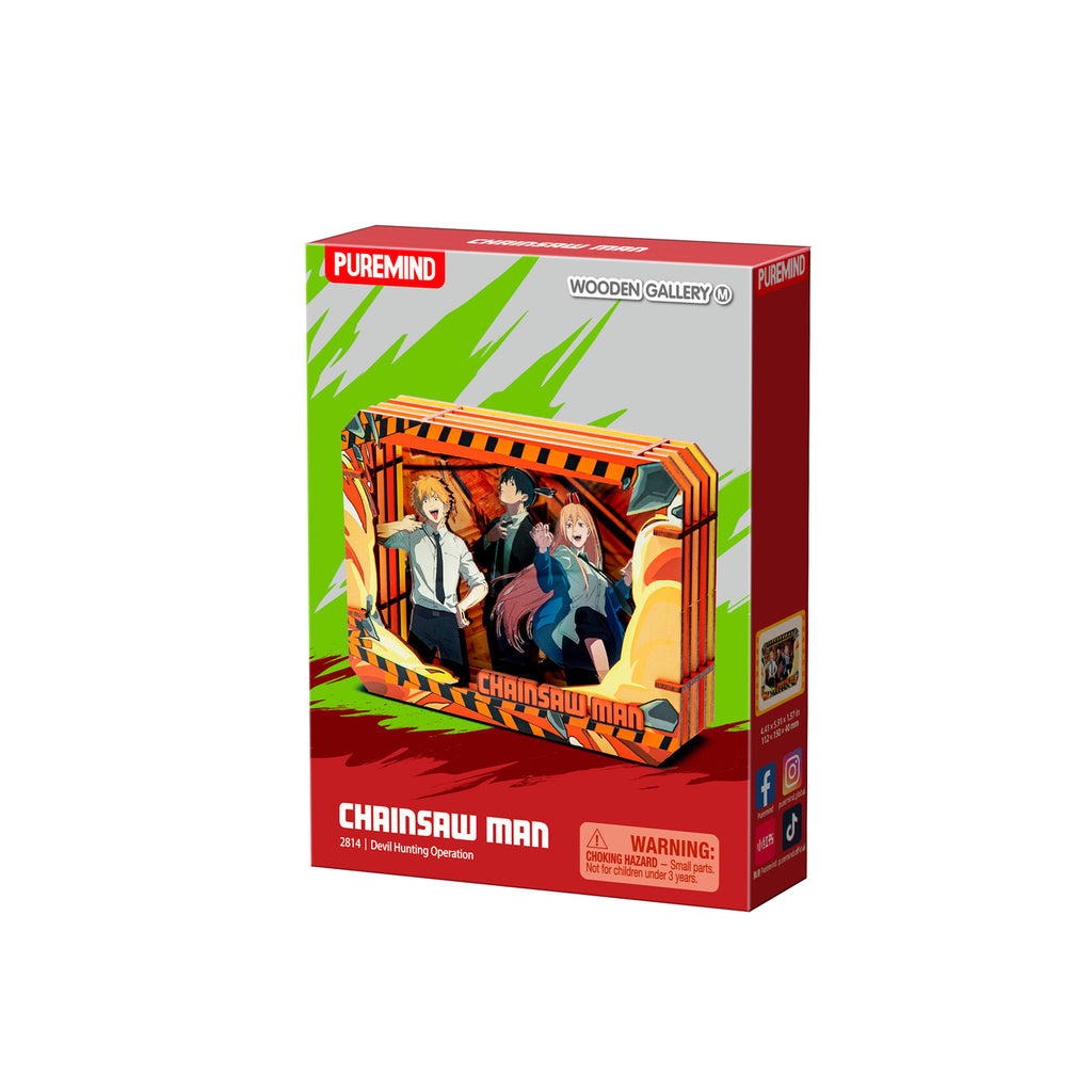 Product image Chainsaw Man - Devil Hunting Wooden Gallery 3D Mystery Wooden Picture 4-Pack Display