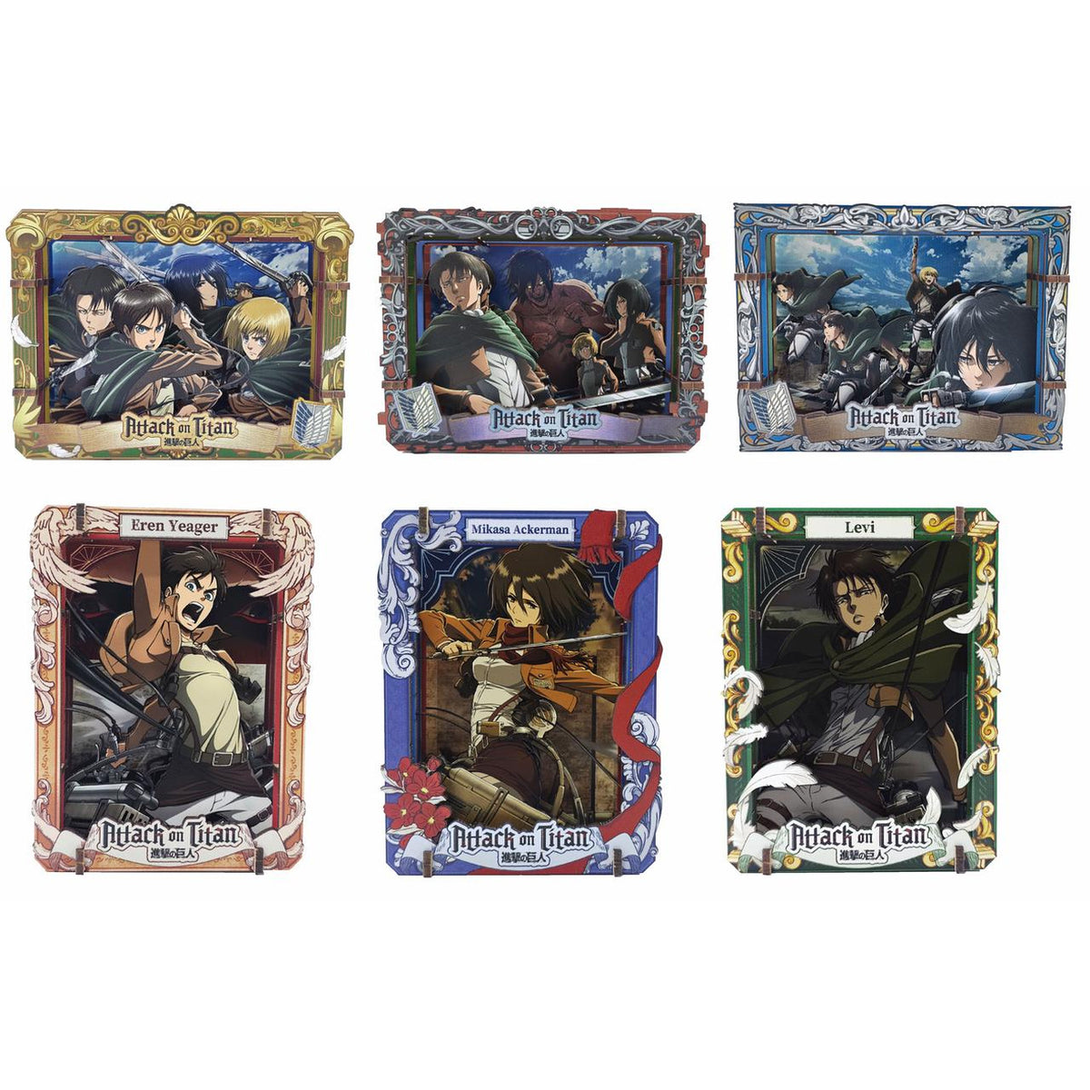 Product image Attack on Titan - Showdown Scenes Wooden Gallery 3D Mystery Wooden Picture 6-Pack Display